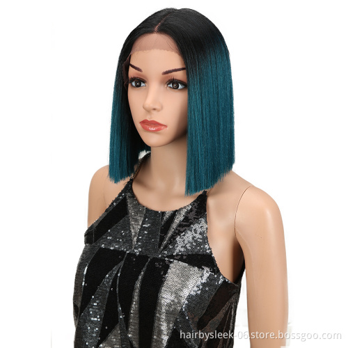 Magic Hair 10 Inch Short Straight Lace Front Wigs For Black Women Synthetic Wigs Hair ombre blonde Heat Resistant Fiber Hair